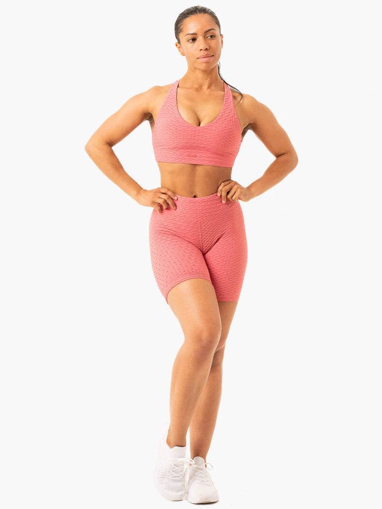 Women's Ryderwear Women Shorts Optic Scrunch Bum Shorts Lipstick Pink | NZ2064DN