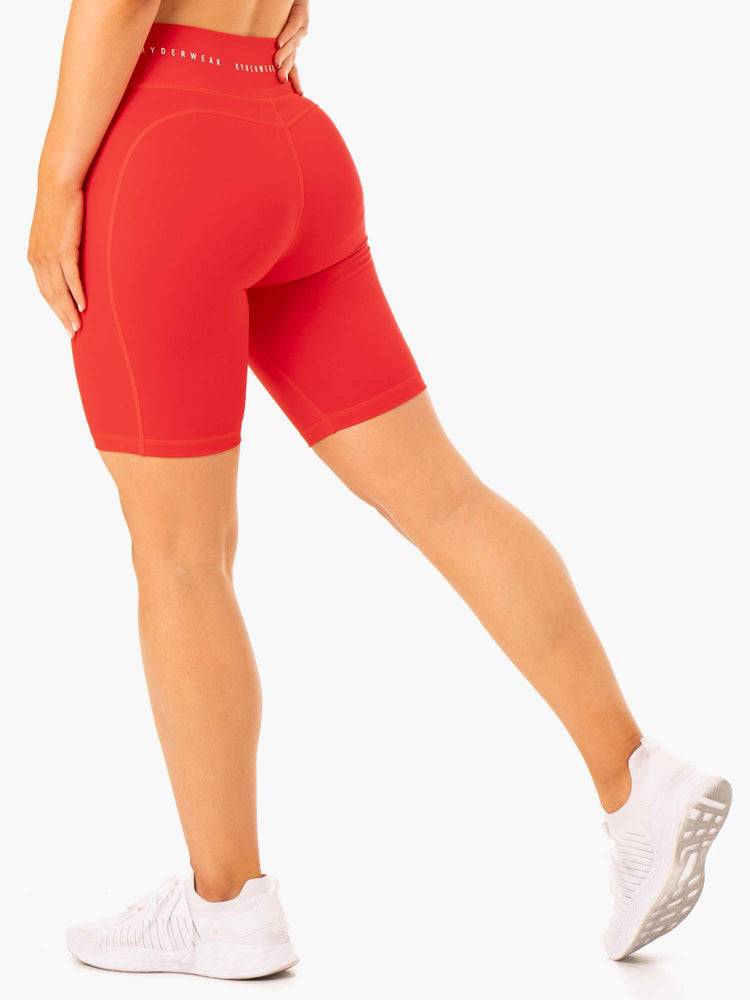 Women's Ryderwear Women Shorts Reflex High Waisted Bike Shorts Red | NZ2101BC