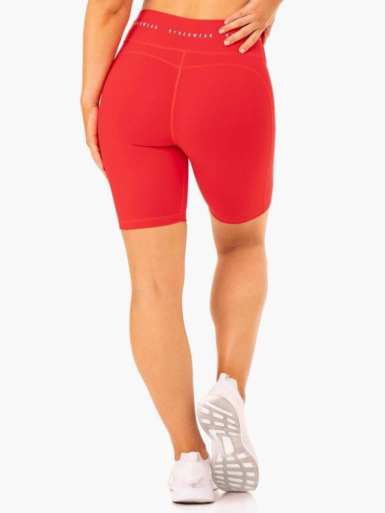 Women's Ryderwear Women Shorts Reflex High Waisted Bike Shorts Red | NZ2101BC