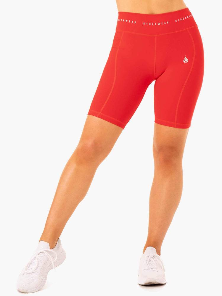 Women\'s Ryderwear Women Shorts Reflex High Waisted Bike Shorts Red | NZ2101BC