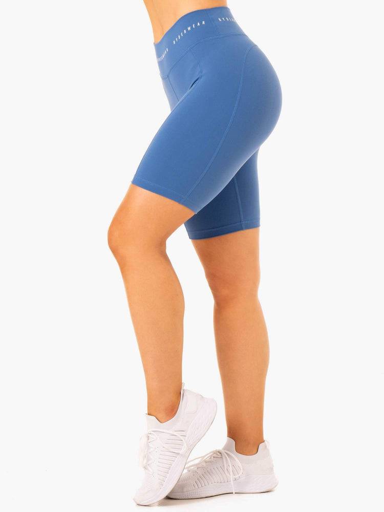 Women's Ryderwear Women Shorts Reflex High Waisted Bike Shorts Blue | NZ2103MA