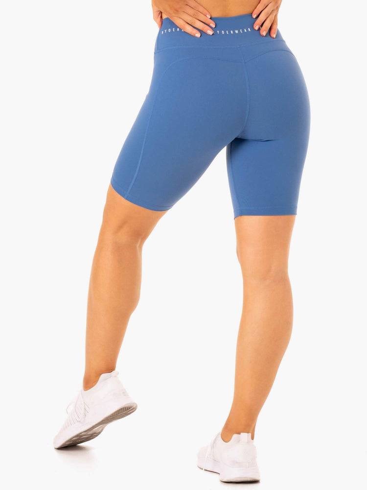 Women's Ryderwear Women Shorts Reflex High Waisted Bike Shorts Blue | NZ2103MA