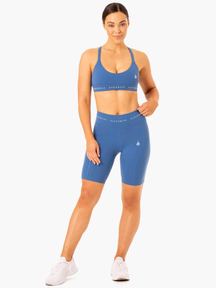 Women's Ryderwear Women Shorts Reflex High Waisted Bike Shorts Blue | NZ2103MA