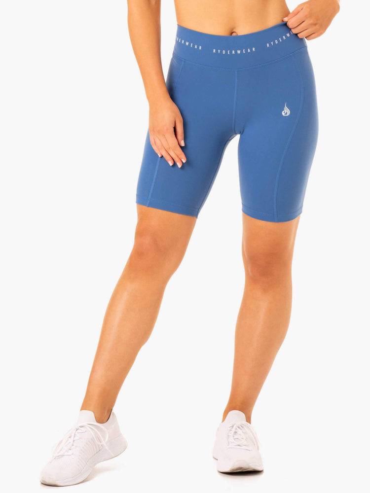 Women\'s Ryderwear Women Shorts Reflex High Waisted Bike Shorts Blue | NZ2103MA