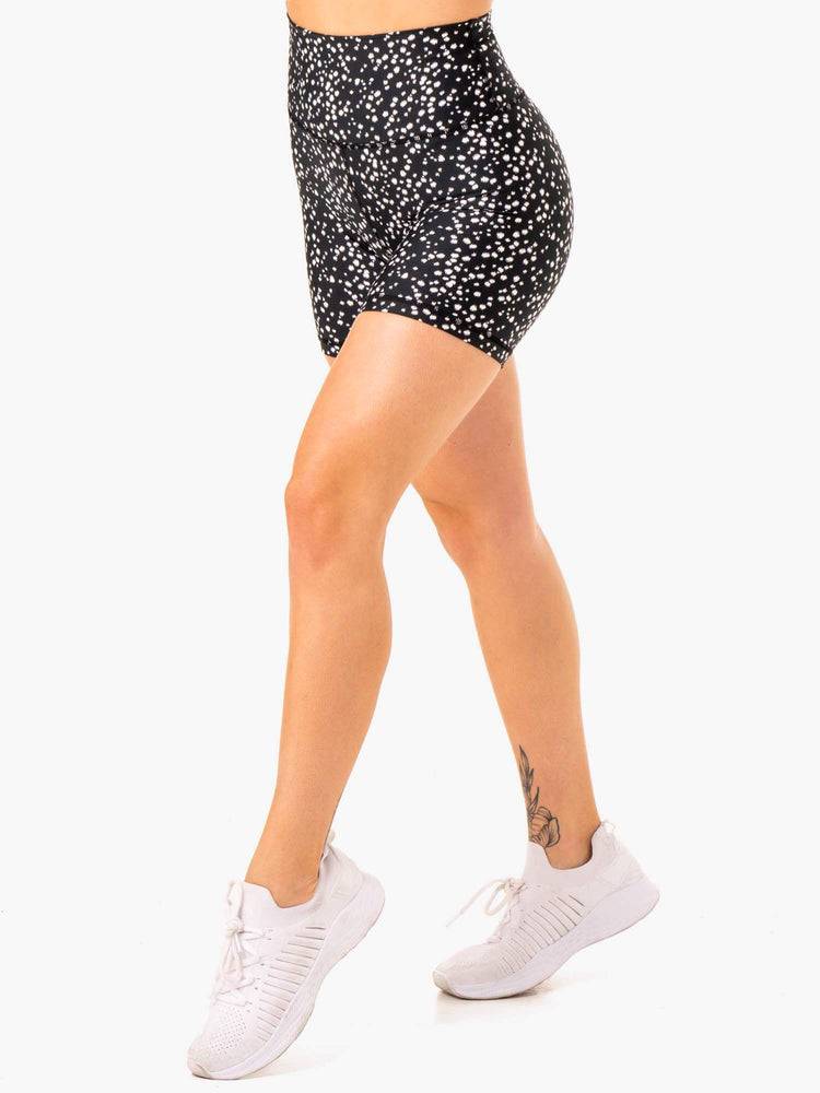 Women\'s Ryderwear Women Shorts Reform High Waisted Shorts Black Speckle | NZ2185RW