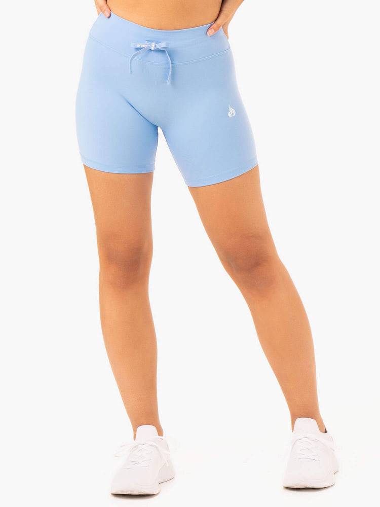 Women's Ryderwear Women Shorts Replay High Waisted Shorts Sky Blue | NZ2113PQ