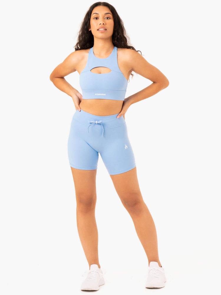 Women's Ryderwear Women Shorts Replay High Waisted Shorts Sky Blue | NZ2113PQ