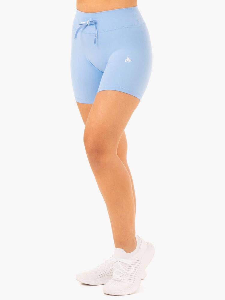 Women\'s Ryderwear Women Shorts Replay High Waisted Shorts Sky Blue | NZ2113PQ