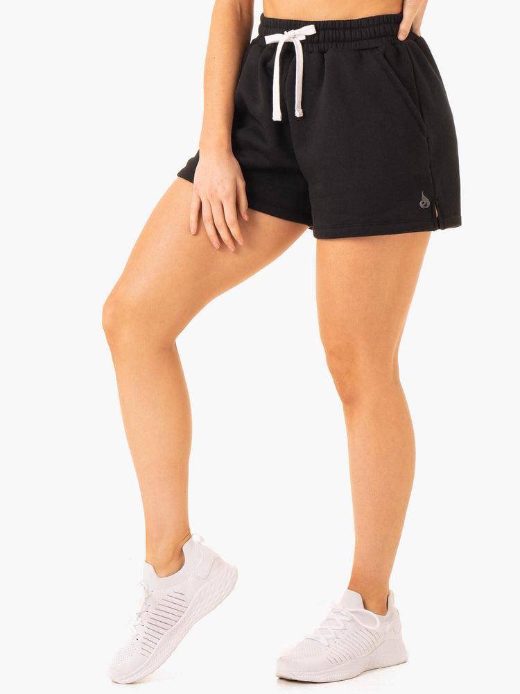 Women's Ryderwear Women Shorts Restore Track Shorts Black | NZ2074VD