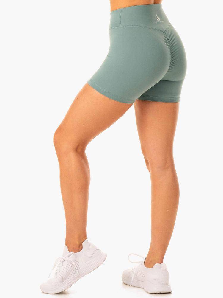 Women's Ryderwear Women Shorts Revival Scrunch Bum Shorts Sage Green | NZ2119HK