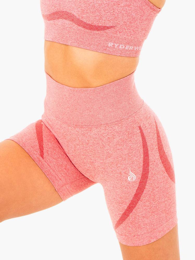 Women's Ryderwear Women Shorts Sculpt Seamless Shorts Pink Marl | NZ1984AP