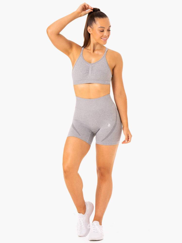 Women's Ryderwear Women Shorts Sculpt Seamless Shorts Grey Marl | NZ2046XF