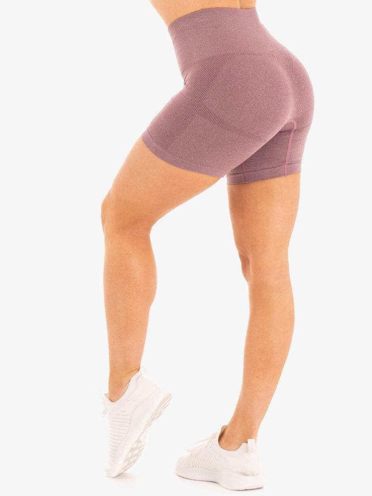 Women's Ryderwear Women Shorts Seamless Staples Shorts Purple Marl | NZ2039FM