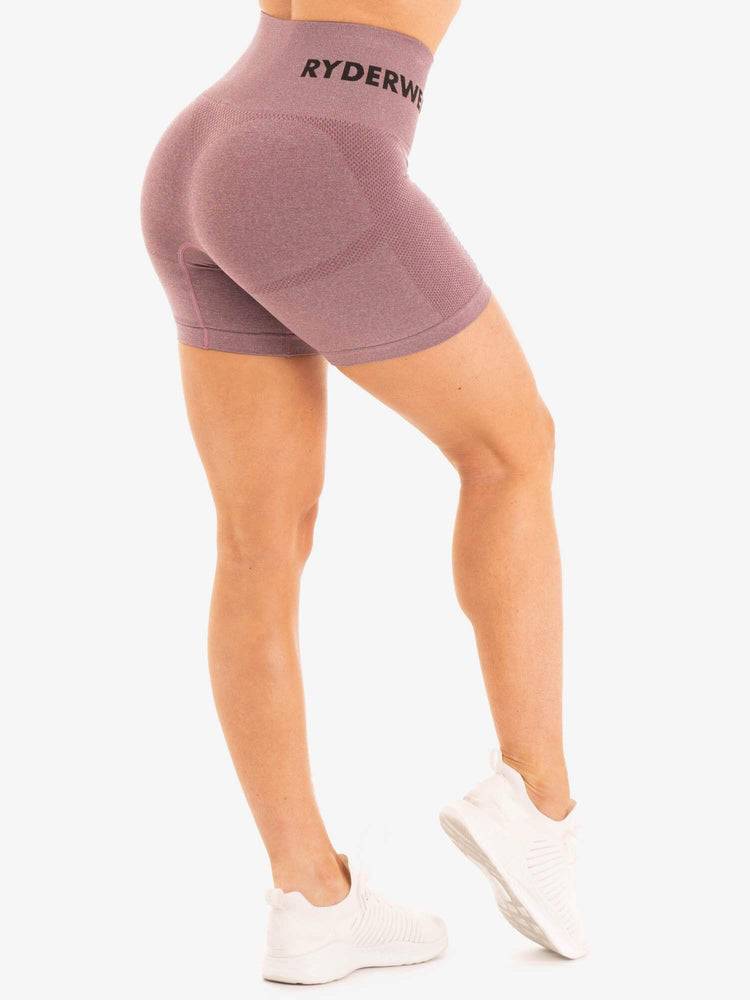 Women's Ryderwear Women Shorts Seamless Staples Shorts Purple Marl | NZ2039FM