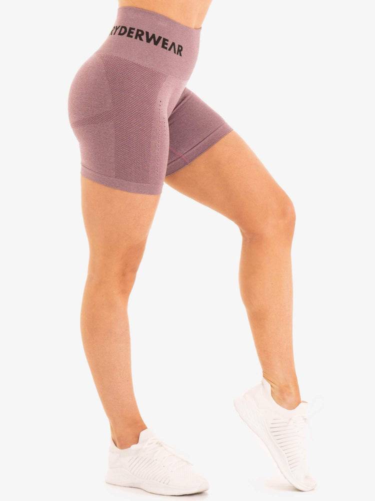 Women's Ryderwear Women Shorts Seamless Staples Shorts Purple Marl | NZ2039FM