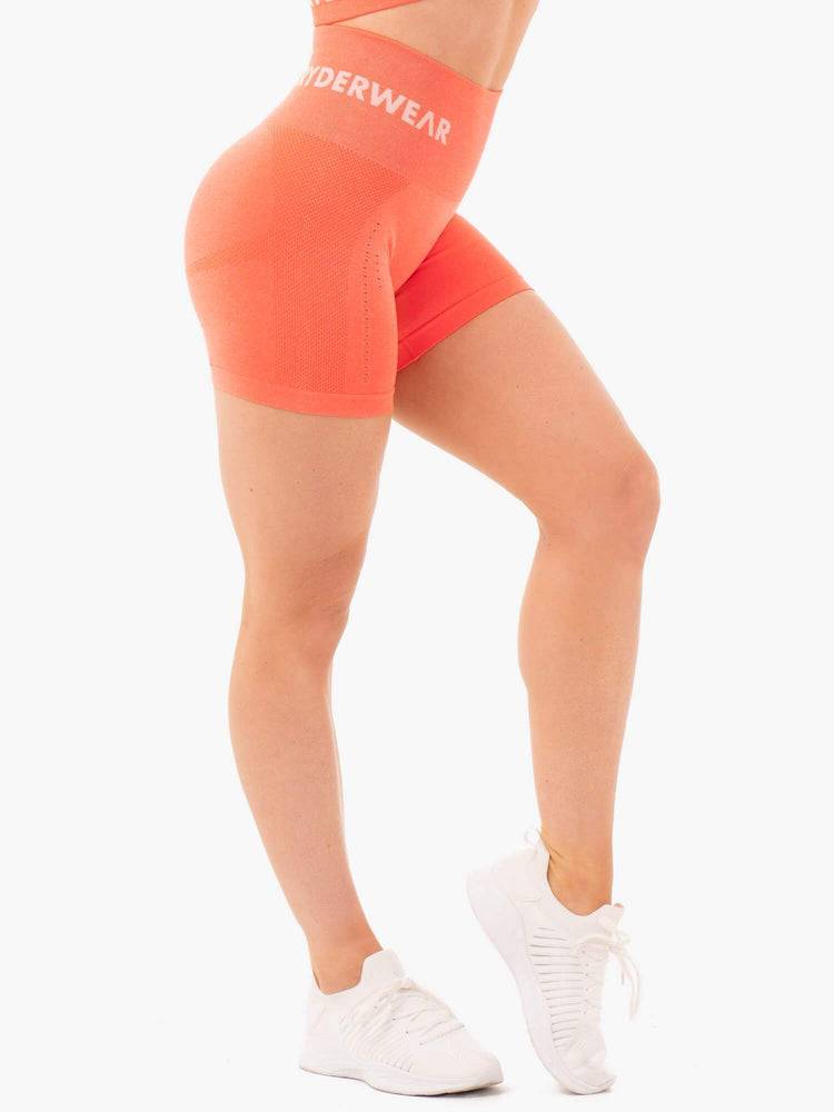 Women's Ryderwear Women Shorts Seamless Staples Shorts Orange Marl | NZ2196GL