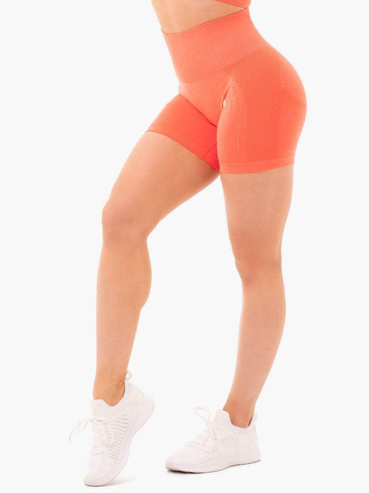 Women\'s Ryderwear Women Shorts Seamless Staples Shorts Orange Marl | NZ2196GL