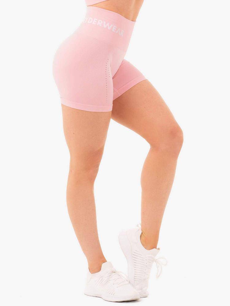 Women's Ryderwear Women Shorts Seamless Staples Shorts Baby Pink Marl | NZ2197HK