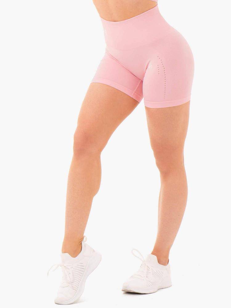 Women\'s Ryderwear Women Shorts Seamless Staples Shorts Baby Pink Marl | NZ2197HK