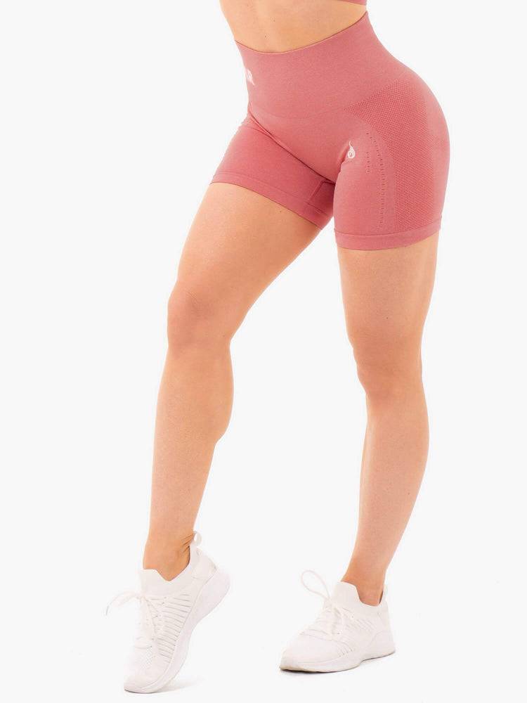 Women\'s Ryderwear Women Shorts Seamless Staples Shorts Rose Pink Marl | NZ2198JJ