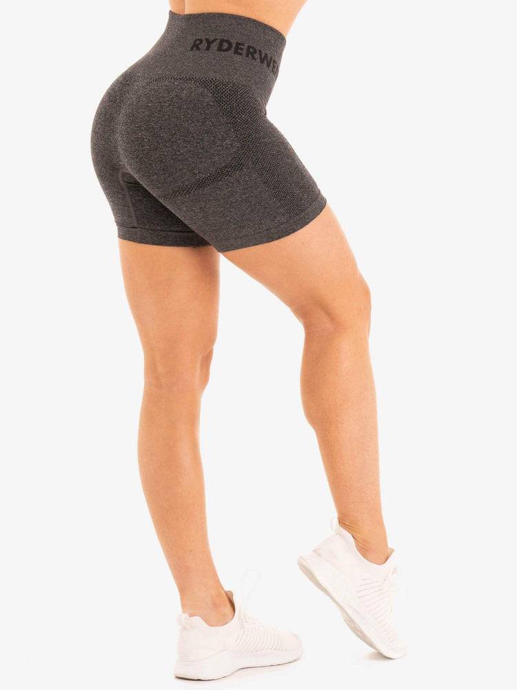 Women's Ryderwear Women Shorts Seamless Staples Shorts Charcoal Marl | NZ2213YU