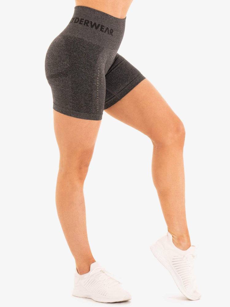 Women's Ryderwear Women Shorts Seamless Staples Shorts Charcoal Marl | NZ2213YU