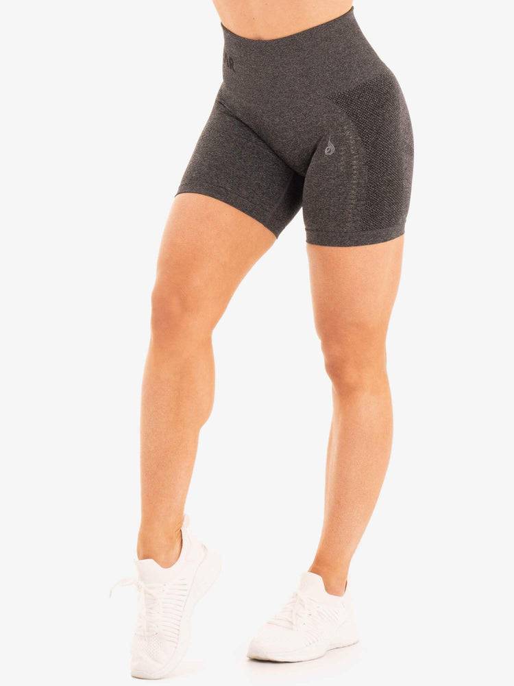 Women\'s Ryderwear Women Shorts Seamless Staples Shorts Charcoal Marl | NZ2213YU