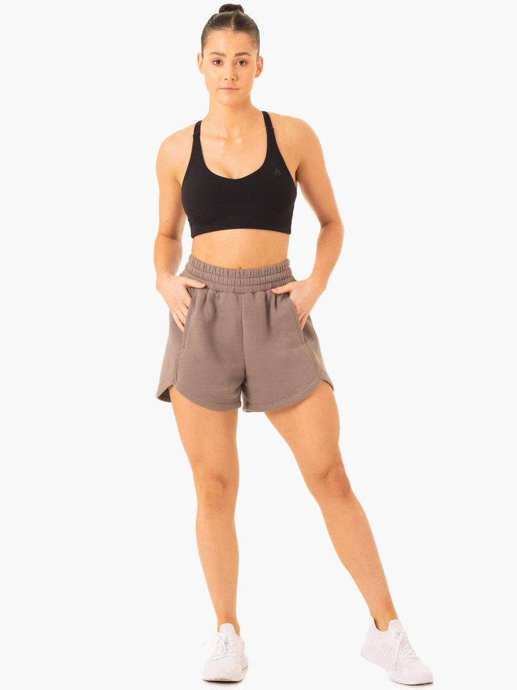 Women's Ryderwear Women Shorts Sideline Track Shorts Taupe | NZ1958AP