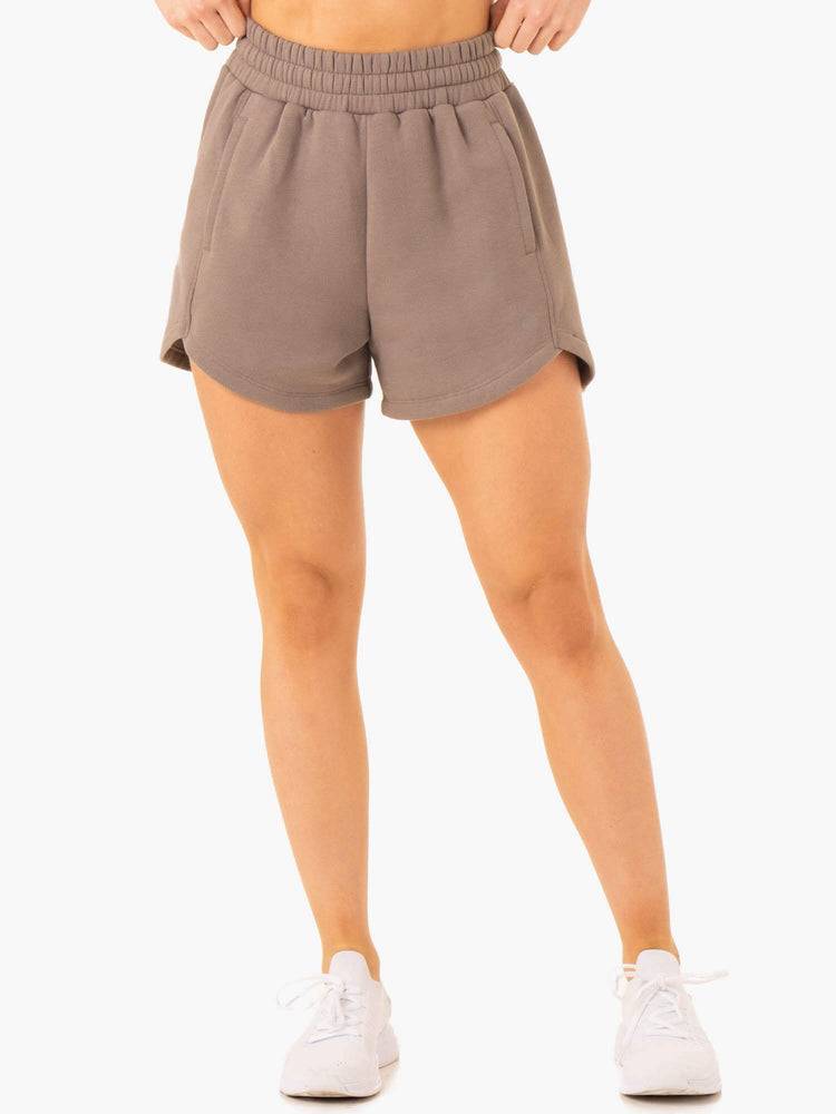 Women\'s Ryderwear Women Shorts Sideline Track Shorts Taupe | NZ1958AP