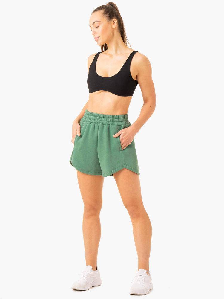 Women's Ryderwear Women Shorts Sideline Track Shorts Forest Green | NZ2068JJ