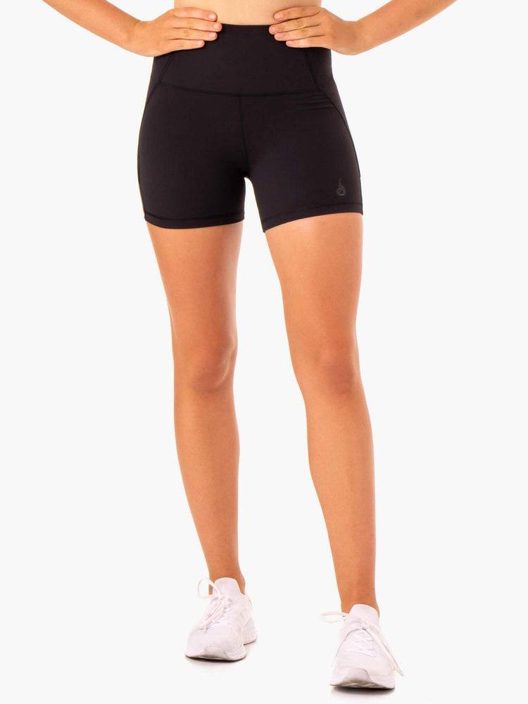 Women's Ryderwear Women Shorts Sola High Waisted Shorts Black | NZ2003RW