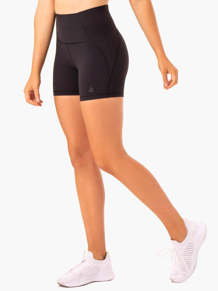 Women's Ryderwear Women Shorts Sola High Waisted Shorts Black | NZ2003RW