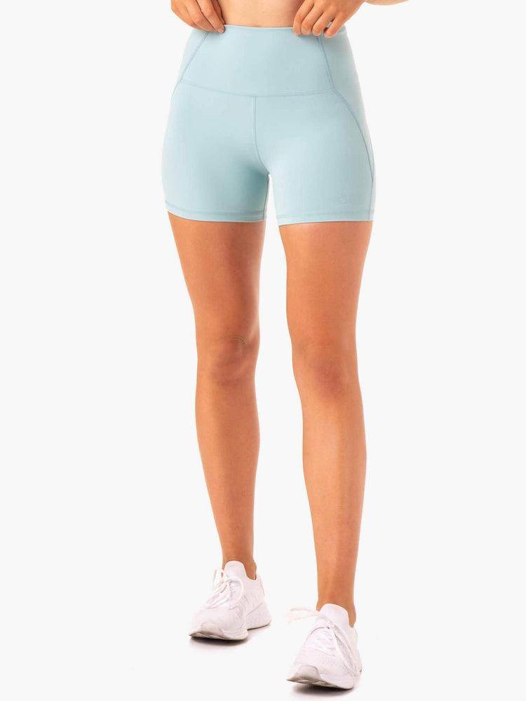 Women's Ryderwear Women Shorts Sola High Waisted Shorts Seafoam Blue | NZ2169FM