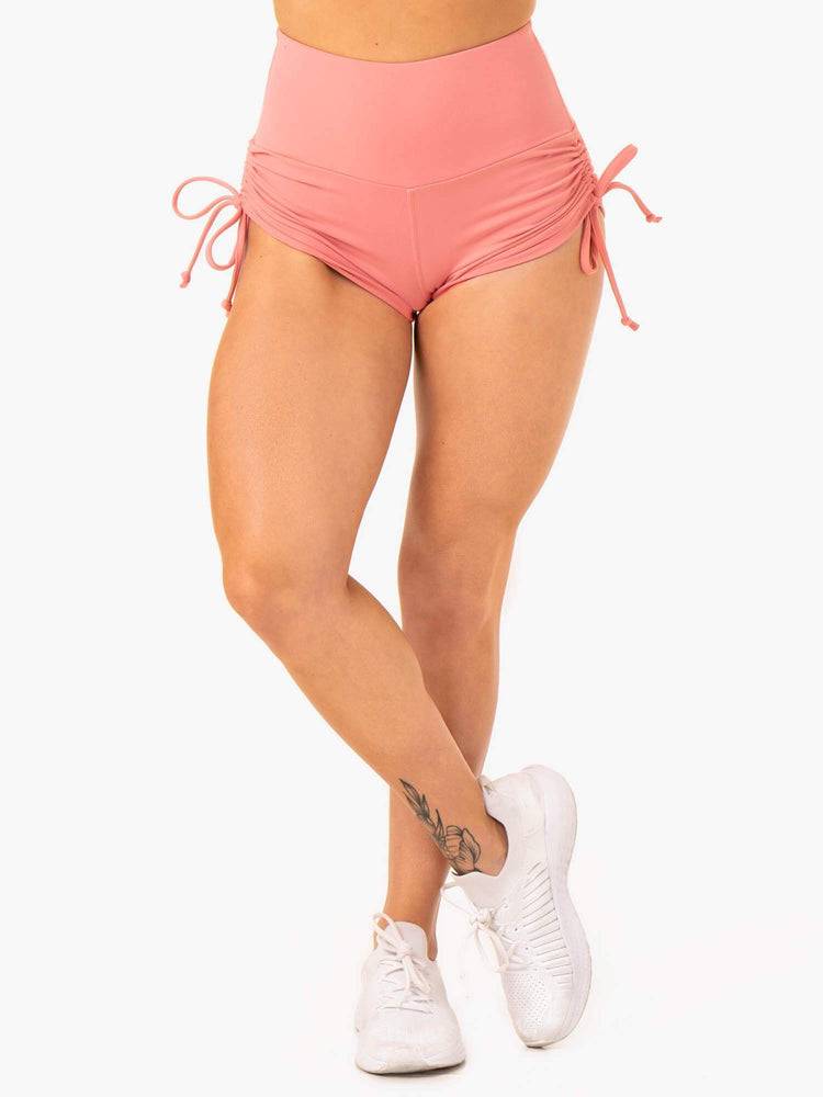 Women's Ryderwear Women Shorts Staples Scrunch Bum Tie Up Shorts Rose Pink | NZ1969CE