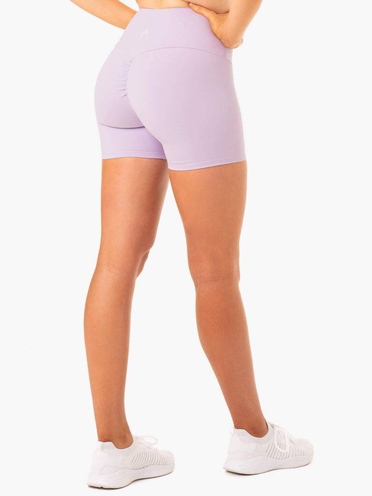 Women's Ryderwear Women Shorts Staples Scrunch Bum Mid Length Shorts Lilac | NZ1978TV