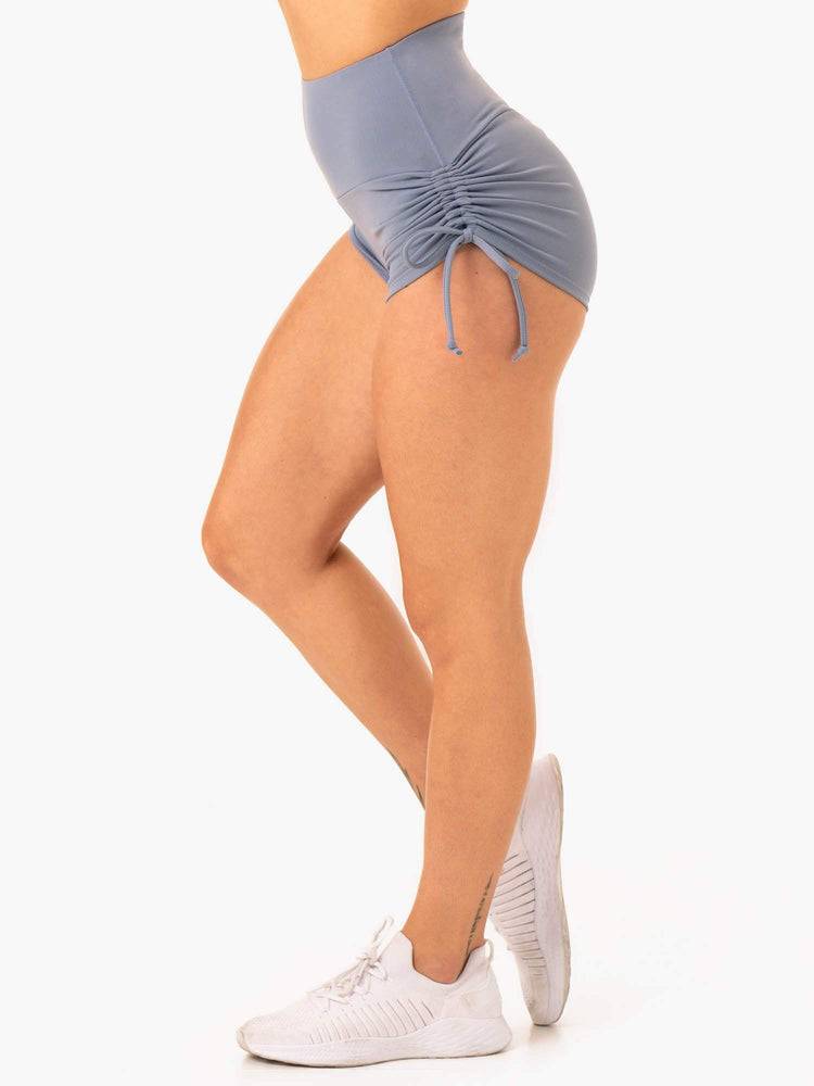 Women's Ryderwear Women Shorts Staples Scrunch Bum Tie Up Shorts Steel Grey | NZ1987FM