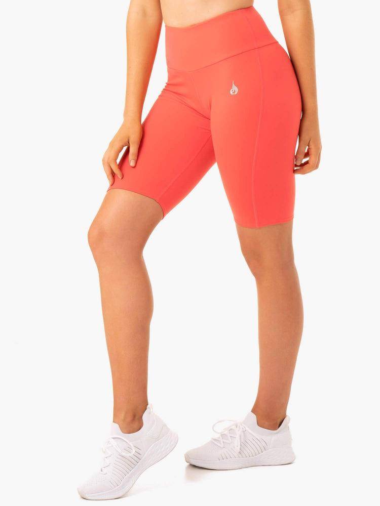 Women's Ryderwear Women Shorts Staples Scrunch Bum Bike Shorts Coral | NZ2112OR