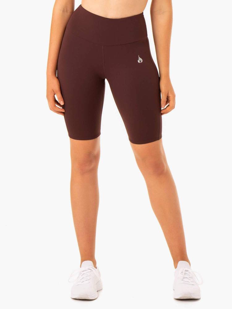 Women\'s Ryderwear Women Shorts Staples Scrunch Bum Bike Shorts Chocolate | NZ2143FM