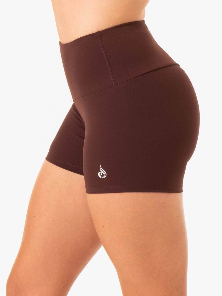 Women's Ryderwear Women Shorts Staples Scrunch Bum Booty Shorts Chocolate | NZ2163IS