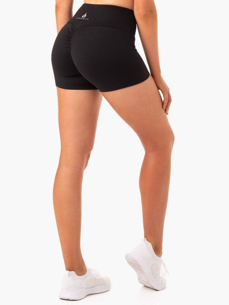 Women\'s Ryderwear Women Shorts Staples Scrunch Bum Booty Shorts Black | NZ2204VD