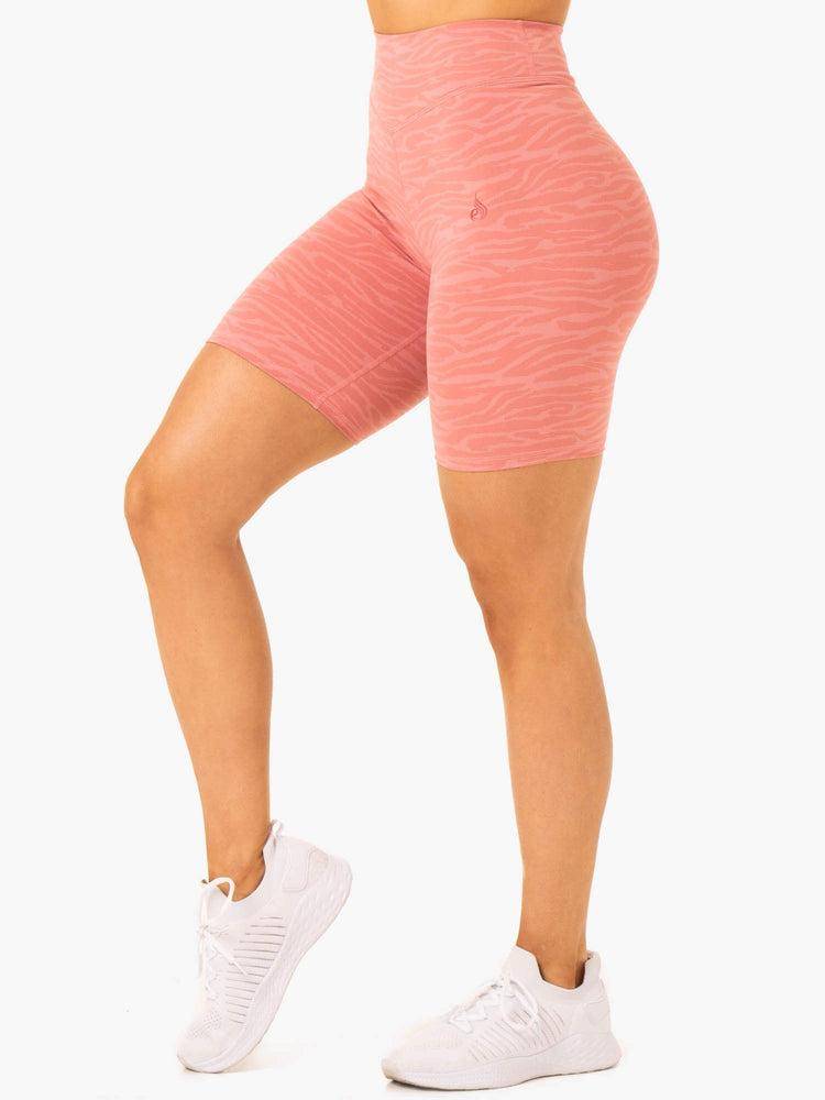 Women's Ryderwear Women Shorts Transform Mid Length Shorts Pink Zebra | NZ2080EX