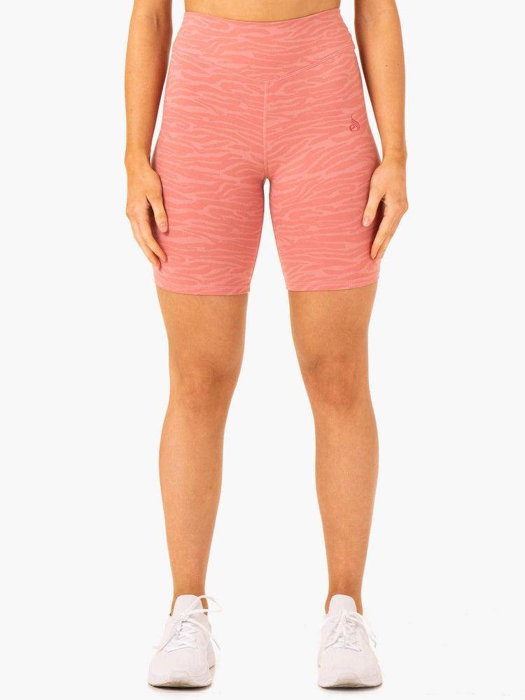 Women's Ryderwear Women Shorts Transform Mid Length Shorts Pink Zebra | NZ2080EX