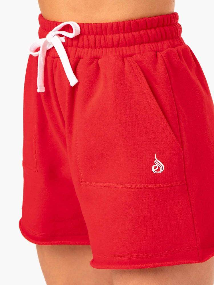 Women's Ryderwear Women Shorts Ultimate Longline Track Shorts Red | NZ1970VD