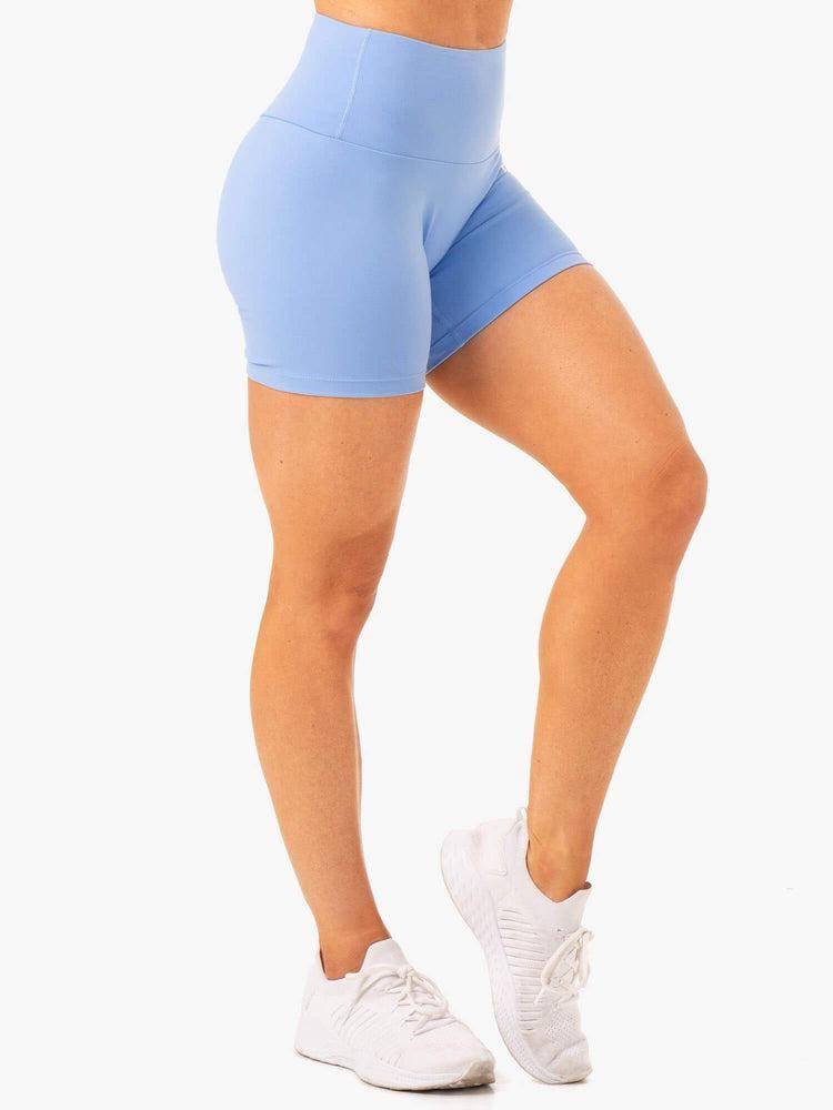 Women's Ryderwear Women Shorts Vital Mid Length Scrunch Shorts Sky Blue | NZ2137IS