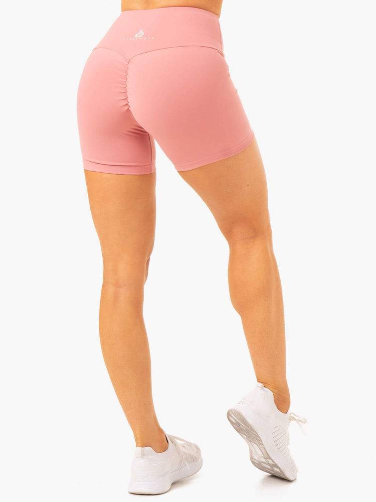 Women's Ryderwear Women Shorts Vital Mid Length Scrunch Shorts Blush Pink | NZ2151CE