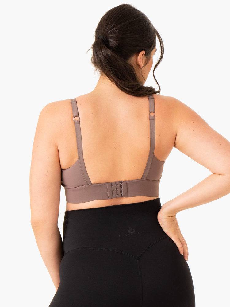 Women's Ryderwear Women Sports Bra Active Bump Sports Bra Chocolate | NZ2215IS