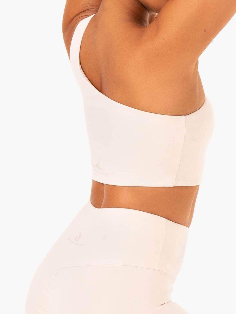 Women's Ryderwear Women Sports Bra Adapt One Shoulder Sports Bra Ivory | NZ2334KI