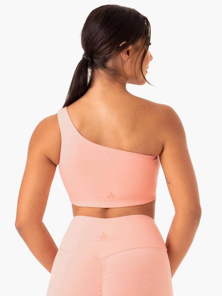 Women's Ryderwear Women Sports Bra Adapt One Shoulder Sports Bra Peach | NZ2344IS