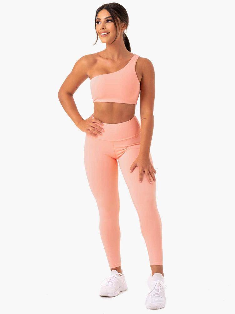 Women's Ryderwear Women Sports Bra Adapt One Shoulder Sports Bra Peach | NZ2344IS