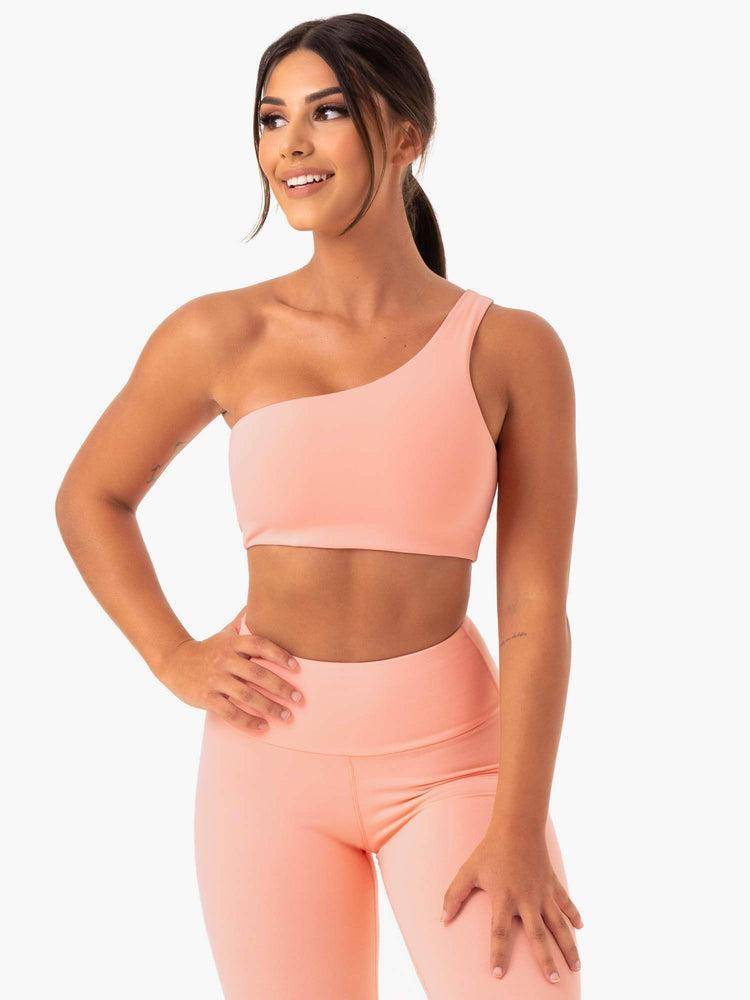 Women\'s Ryderwear Women Sports Bra Adapt One Shoulder Sports Bra Peach | NZ2344IS